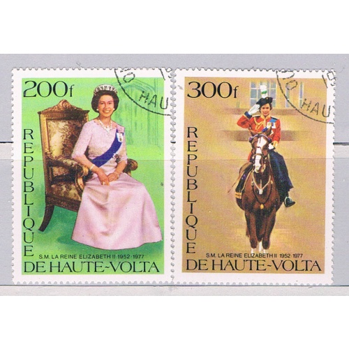 Burkina Faso 436-37 Used set QEII 1977 CV 1.55 (HV0423)