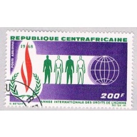 Central Africa C52 Used Human rights 1968 CV 1.40 (BP4779)