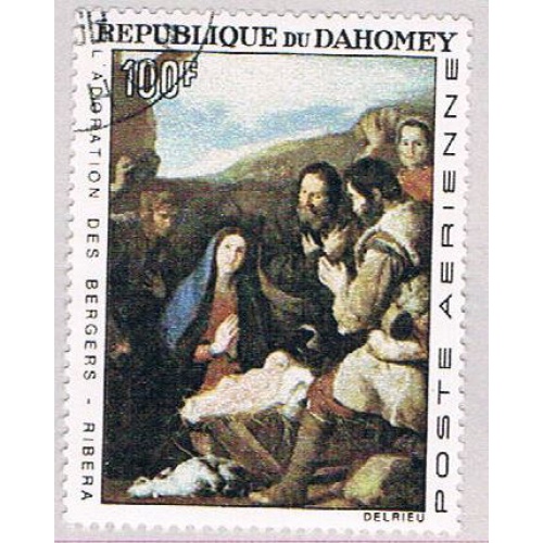 Dahomey C47 Used Painting Adoration of the shepherds 1966 CV 3.25 (BP4748)