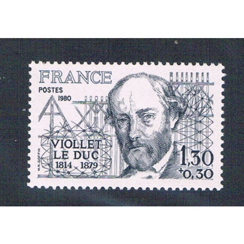 France B523 Unused Eugene Viollet le Duc 1980  (F0147)+