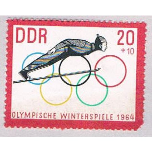 Germany DDR B111 Unused Ski Jump 1963 (BP46915)