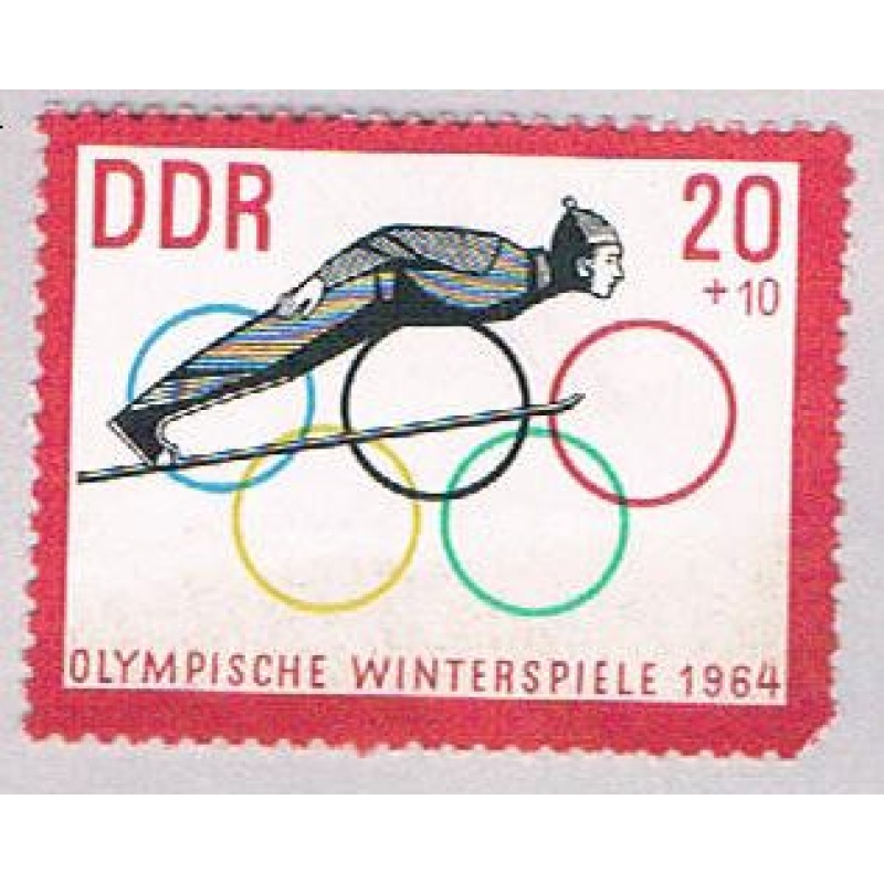 Germany DDR B111 Unused Ski Jump 1963 (BP46915)