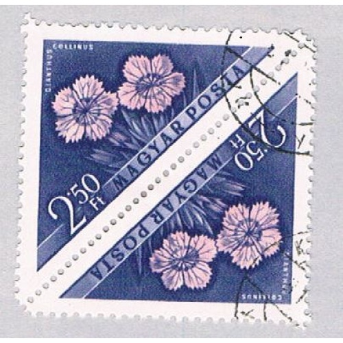 Hungary 1201 Used pair Flowers 1958 (BP48404)