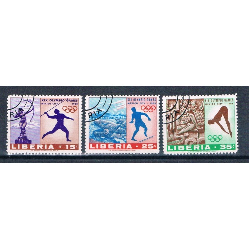 Liberia 483-85 Used set Olympics 1968 (MV0365)