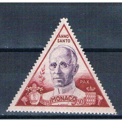 Monaco 263 Unused Pope Pius XII 1951 (HV0324)