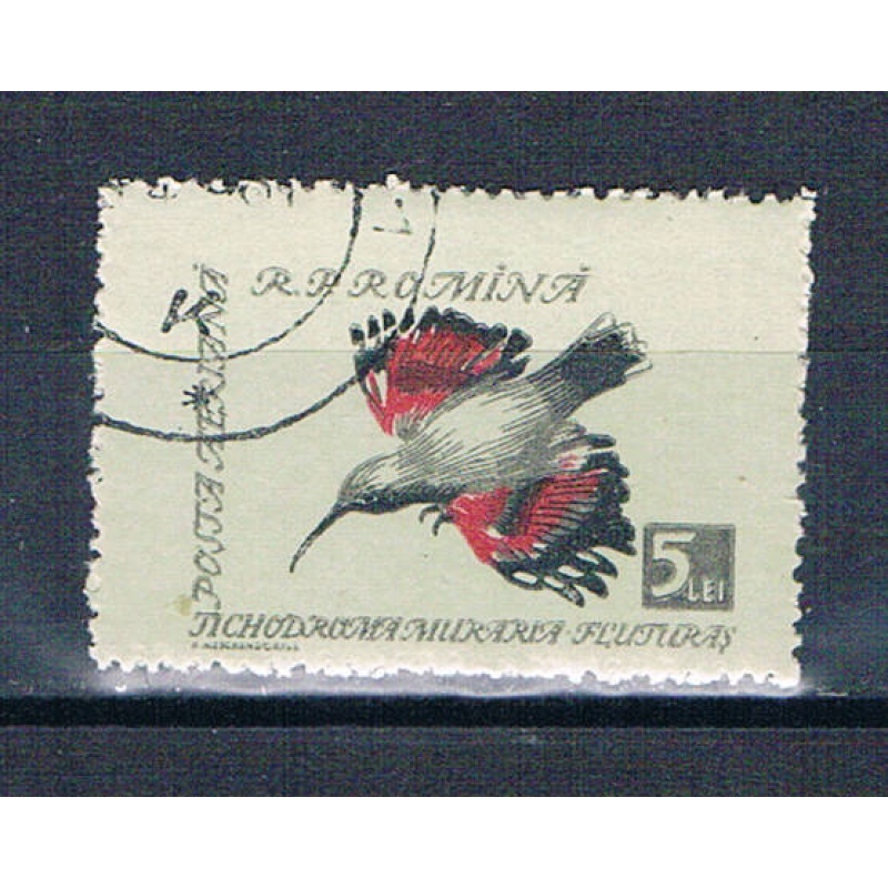 Romania C69 Used Bird Wall Creeper 1959 CV 2.25 (MV0389)+