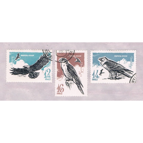 Russia 3129-31 Used Falcons 1965 CV 1.30 (R1136)