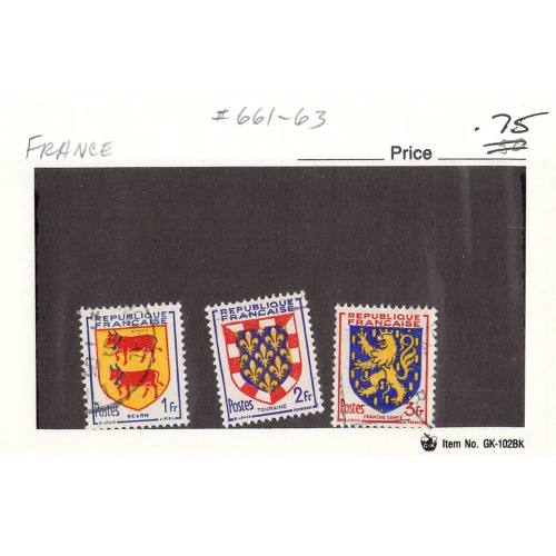 France 661-63 Used  1951 (SC0_143)