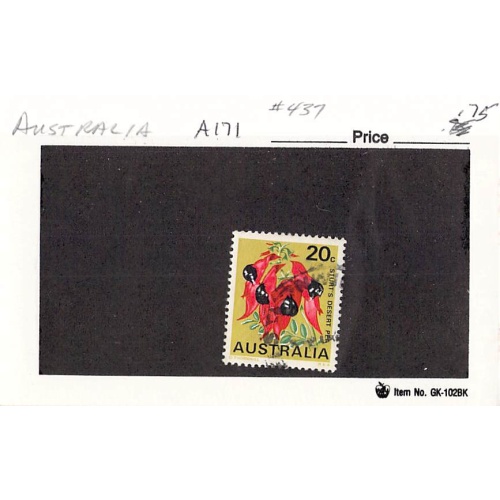 Australia 437 Used Desert Pea 1968 (SC0_467)
