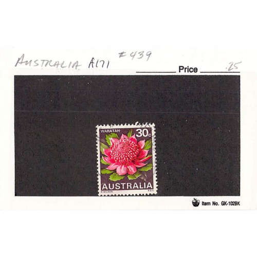 Australia 439 Used Waratah Flower 1968 (SC0_479)