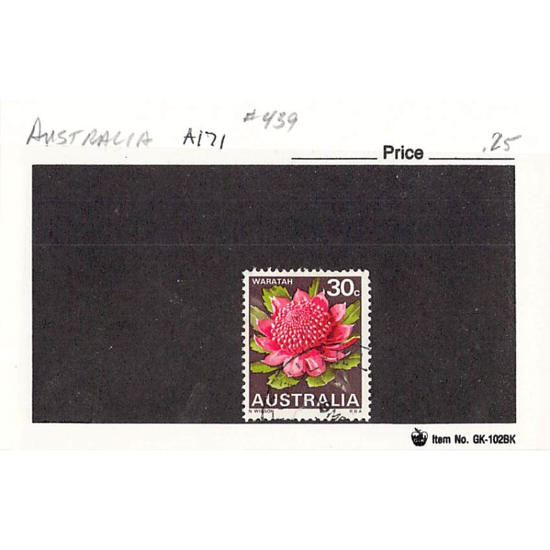 Australia 439 Used Waratah Flower 1 1968 (SC0_480)