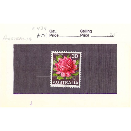 Australia 439 Used Waratah Flower 2 1968 (SC0_481)