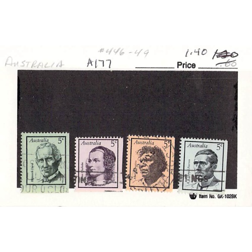 Australia 446-49 Used set Famous Australians 1968 CV 1.40 (SC0_495)