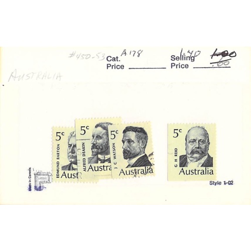Australia 450-53 Used set Prime Ministers 1 1969 CV 1.40 (SC0_525)