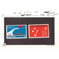Australia 472-73 Unused set Expo 70 1970 CV 1.05 (SC0_547)