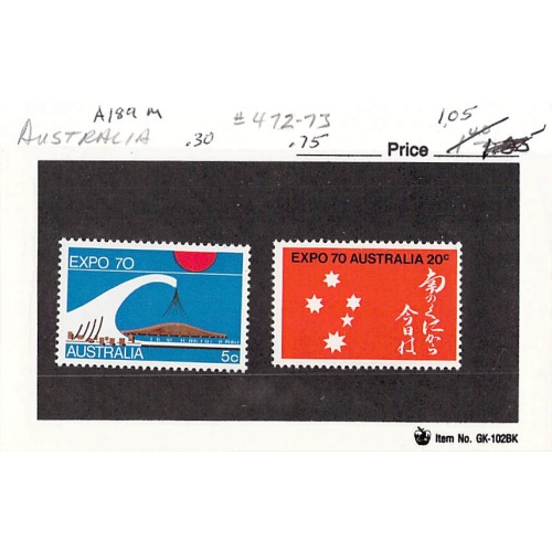 Australia 472-73 Unused set Expo 70 1970 CV 1.05 (SC0_549)