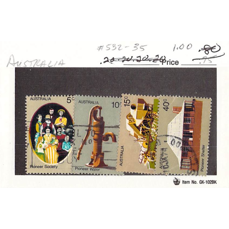 Australia 532-35 Used Pioneers 1972 CV 1.00 (SC0_626)