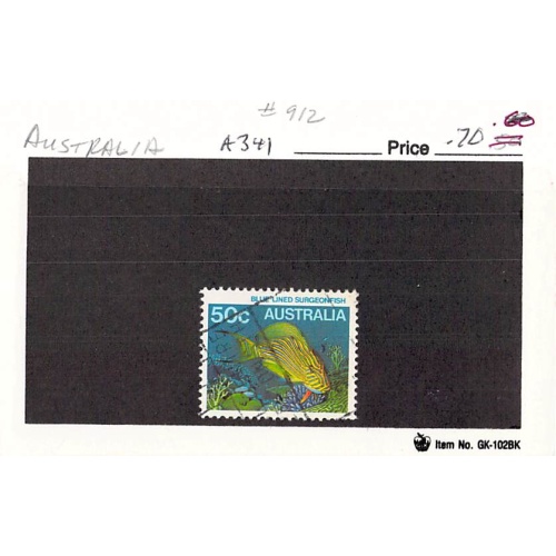 Australia 912 Used Surgeon Fish 1 1984 (SC0_690)