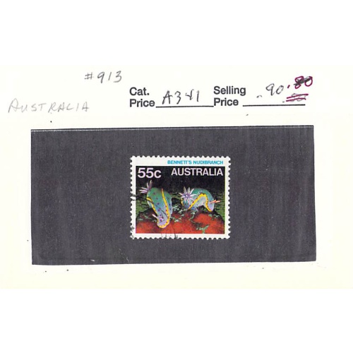 Australia 913 Used Nudibranch fish 1984 (SC0_696)