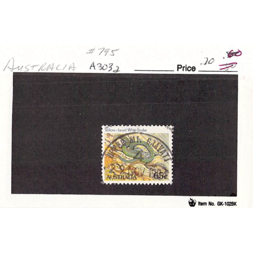 Australia 795 Used Whip Snake 1 1981 (SC0_713)
