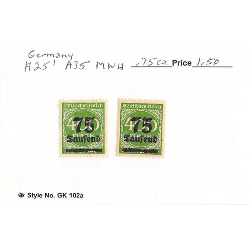 Germany 251 Unused   CV 1.50 (SC0_728)