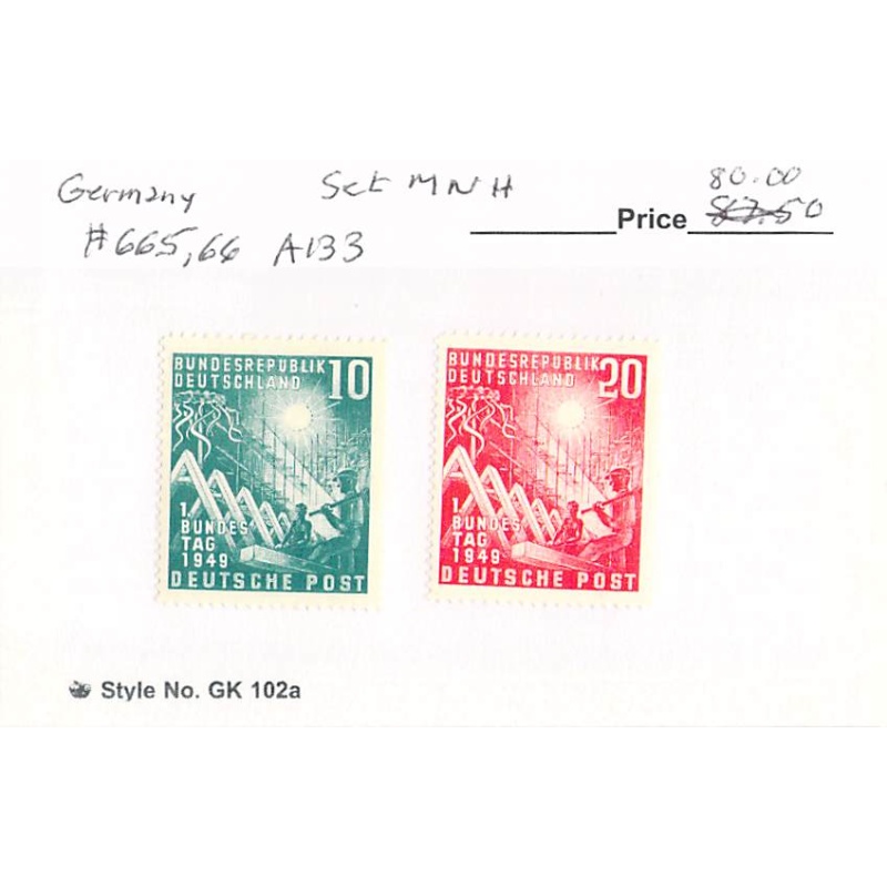 Germany 665-66 Unused set 1949 CV 80.00 (SC0_742)