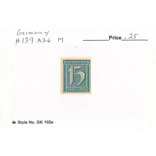 Germany 139 Unused   (SC0_831)