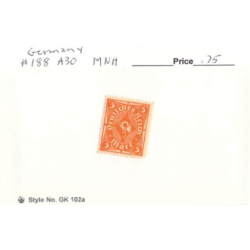 Germany 188 Unused   (SC0_850)