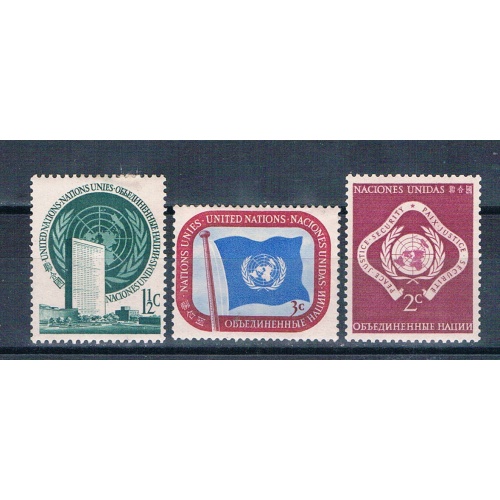 United Nations NY 2-4 Unused set Emblems 1951 (MV0417)