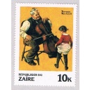 Zaire 1005 Unused Rockwell Man playing Cello 1981 (Z0027)+