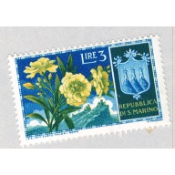 San Marino Flower blue 3c (AP126117)