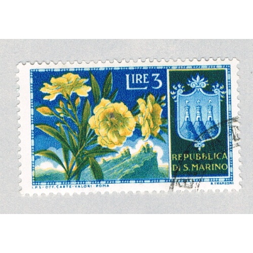 San Marino Flower blue 3c 1 (AP126118)
