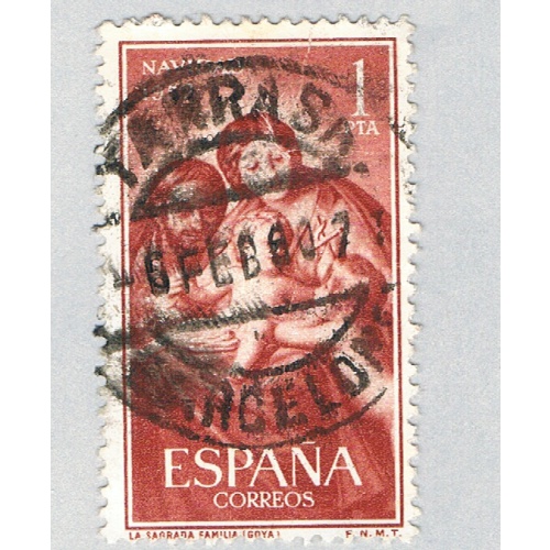 Spain Nativity red 1p (AP126606)