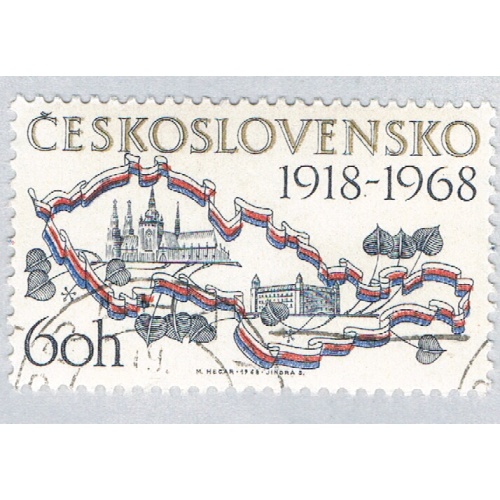 Czechoslovakia Map white 60h (AP128722)