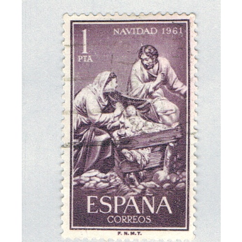 Spain Nativity brown 1p (AP136203)