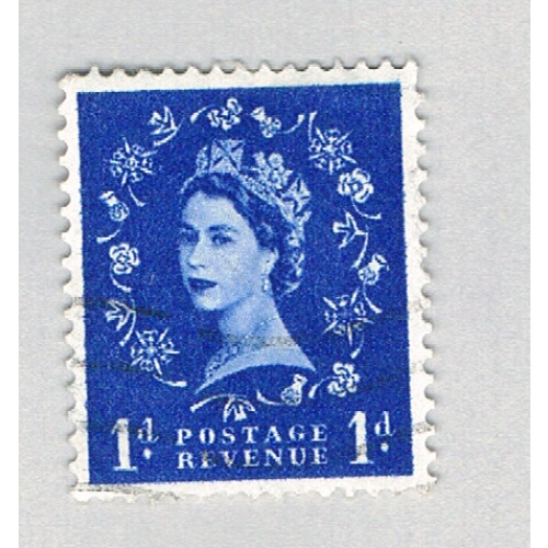 Great Britain QEII blue 1d 1 (AP136711)