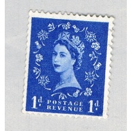 Great Britain QEII blue 1d 1 (AP136714)