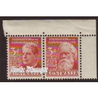 Australia 1951 Sc#241a SG#241/2 3d Red Joined Pr Barton Parks MNH