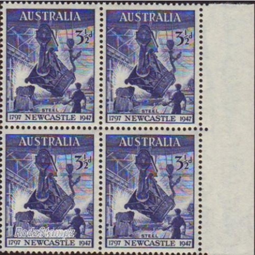 Australia 1947 Sc#208  SG#220 3-1/2d Newcastle Steel MNH