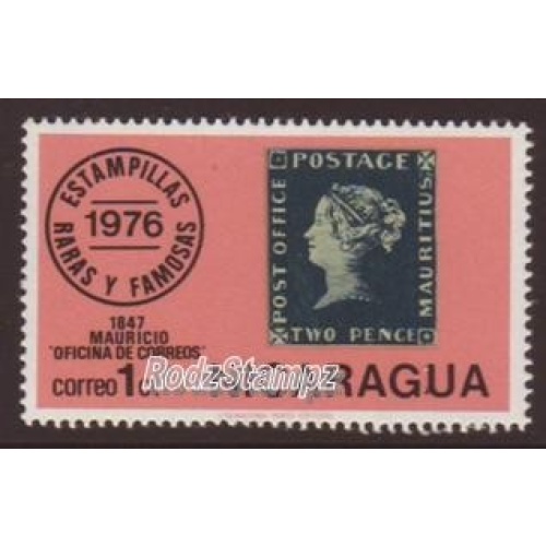Nicaragua 1976 Sc#1038  SG#2087 Famous Stamps Penny Black CTO