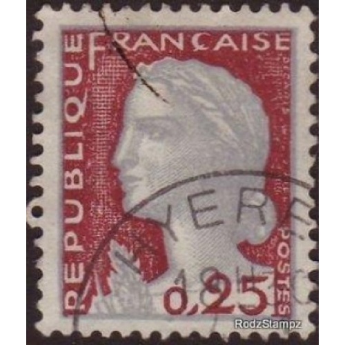 France 1960 Sc#968  25c Purple Marianne FU