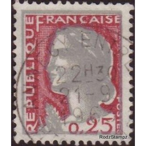 France 1960 Sc#968  25c Purple Marianne FU