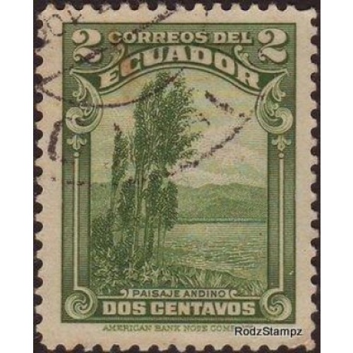 Ecuador 1937 SG#552 2c Green Andean Landscape Used