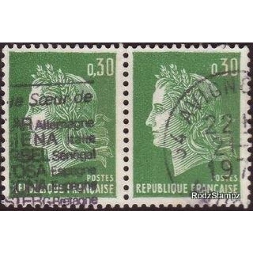 France 1967 Sc#1230  SG1843 30c Green Marianne Used