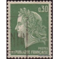 France 1967 Sc#1230  SG1843 30c Green Marianne Used