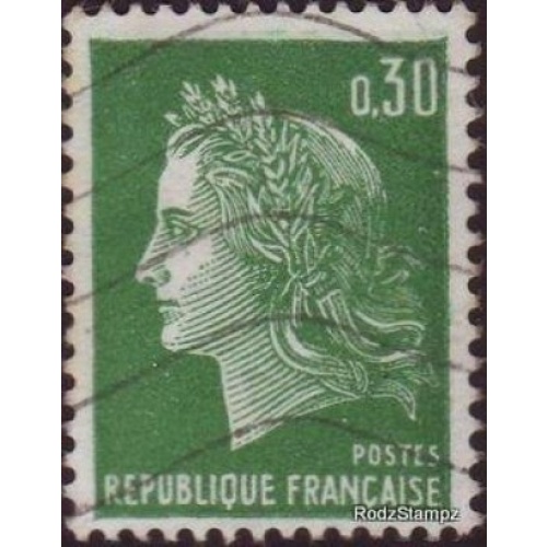 France 1967 Sc#1230  SG1843 30c Green Marianne Used