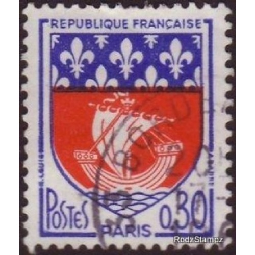 France 1960 Sc#1095  SG#1499f 30c Heraldic Arms-Paris Used