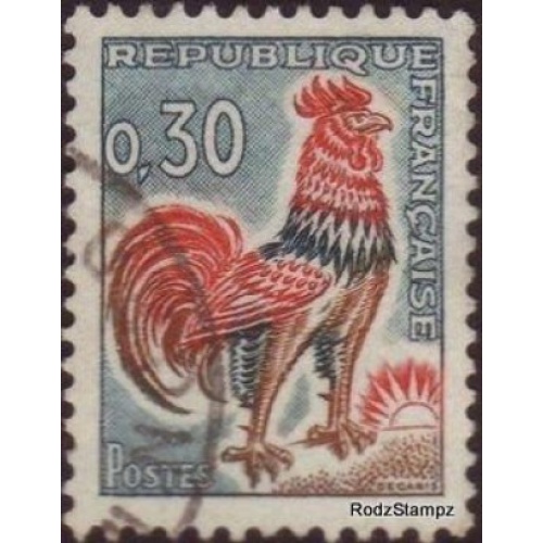 France 1962 Sc#1024b  SG#1562a 30c Gallic Cock FU