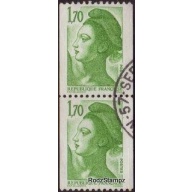 France 1982 Sc#1878 1f70 Green Liberty VFU Joined Pr