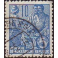 Germany DDR 1953 Sc#227 SG#E311b 10pf Blue Workers Used